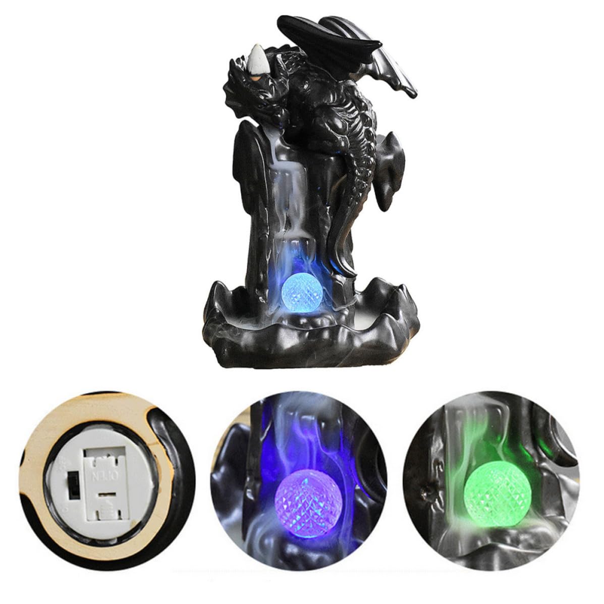 Bruciatore Incenso Riflusso in Ceramica Led, Porcellana | Porta Incenso Multifunzione, per Meditazione e Studio, Atmosfera Aromatica Stile Creativo ed Elegante