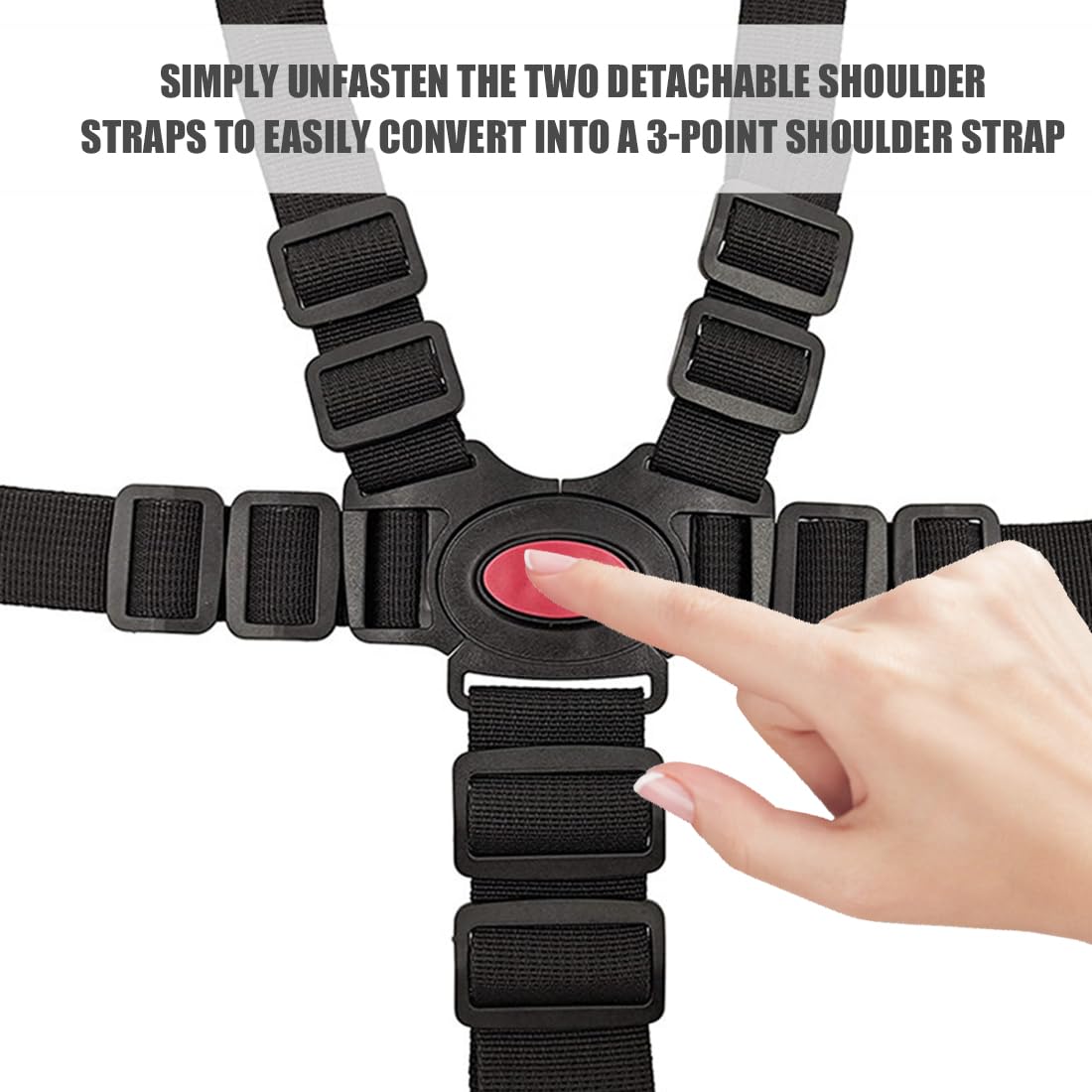 1Pcs Cinture Universali per Seggiolone Cinghie per Seggiolone a 5 Punti, Imbracatura per Seggiolone,Cinture Universali per Seggiolone, per passeggino, seggiolone, carrozzina, passeggino