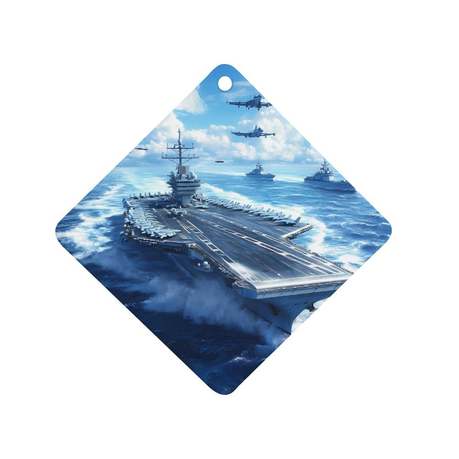 Aircraft Carrier Warship Car Air Freshener Hanging Aromatherapy Tablets for Car Accessories Rhombus