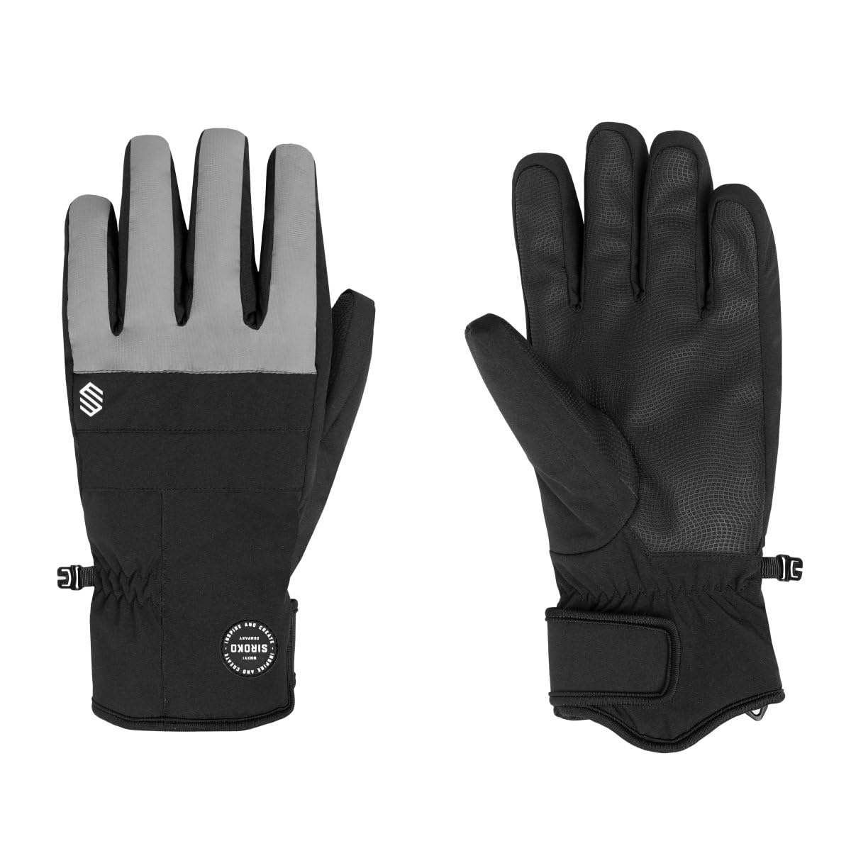 SIROKO Guantes térmicos esquí esquí y Nieve Voss Gray Negro