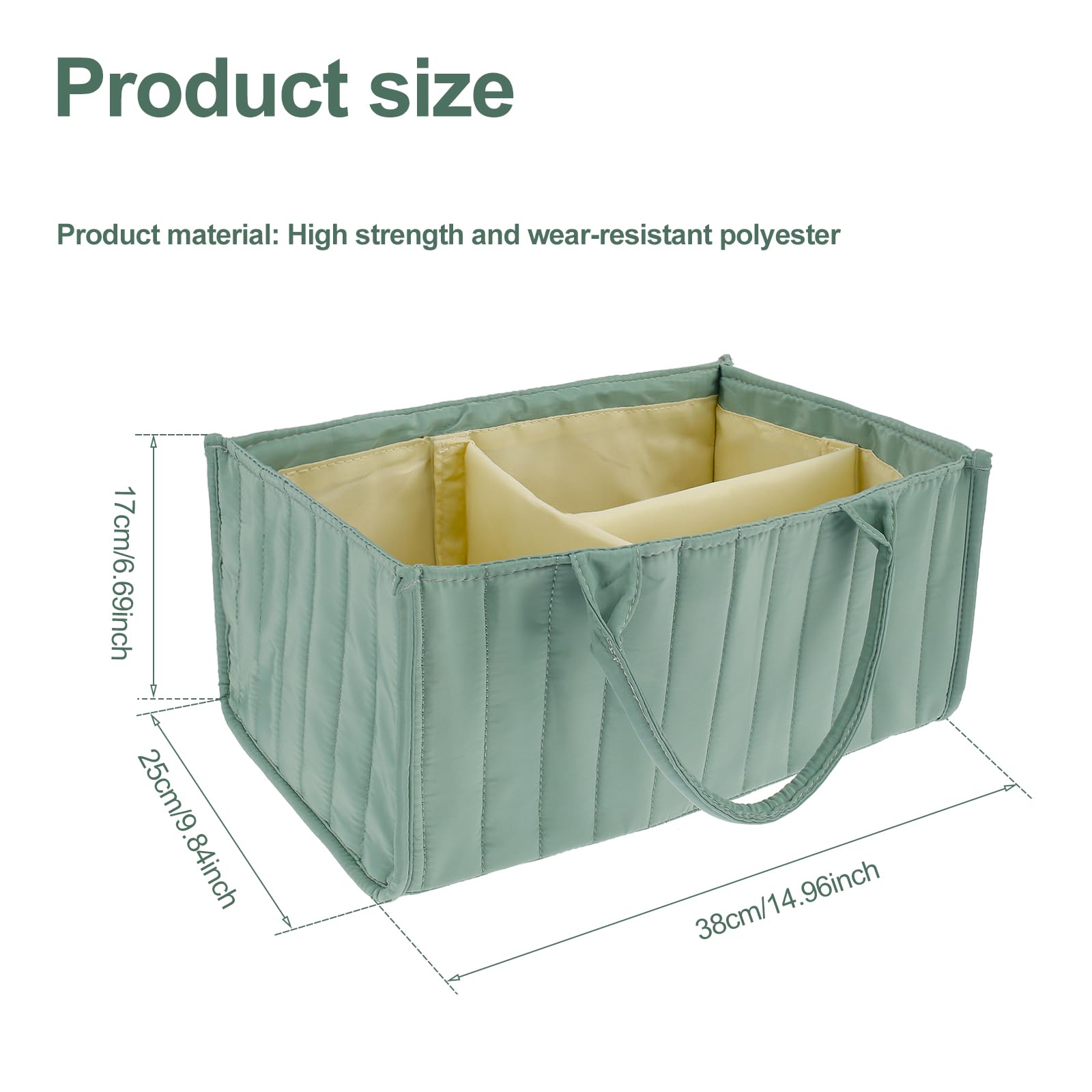 Kandishiex US Baby Diaper Caddy Organizer Soft Polyester Baby Storage Basket Portable Baby Shower Basket with Handle Hangable Baby Diaper Organizer Baby Diaper Caddy Basket for Car Travel Home