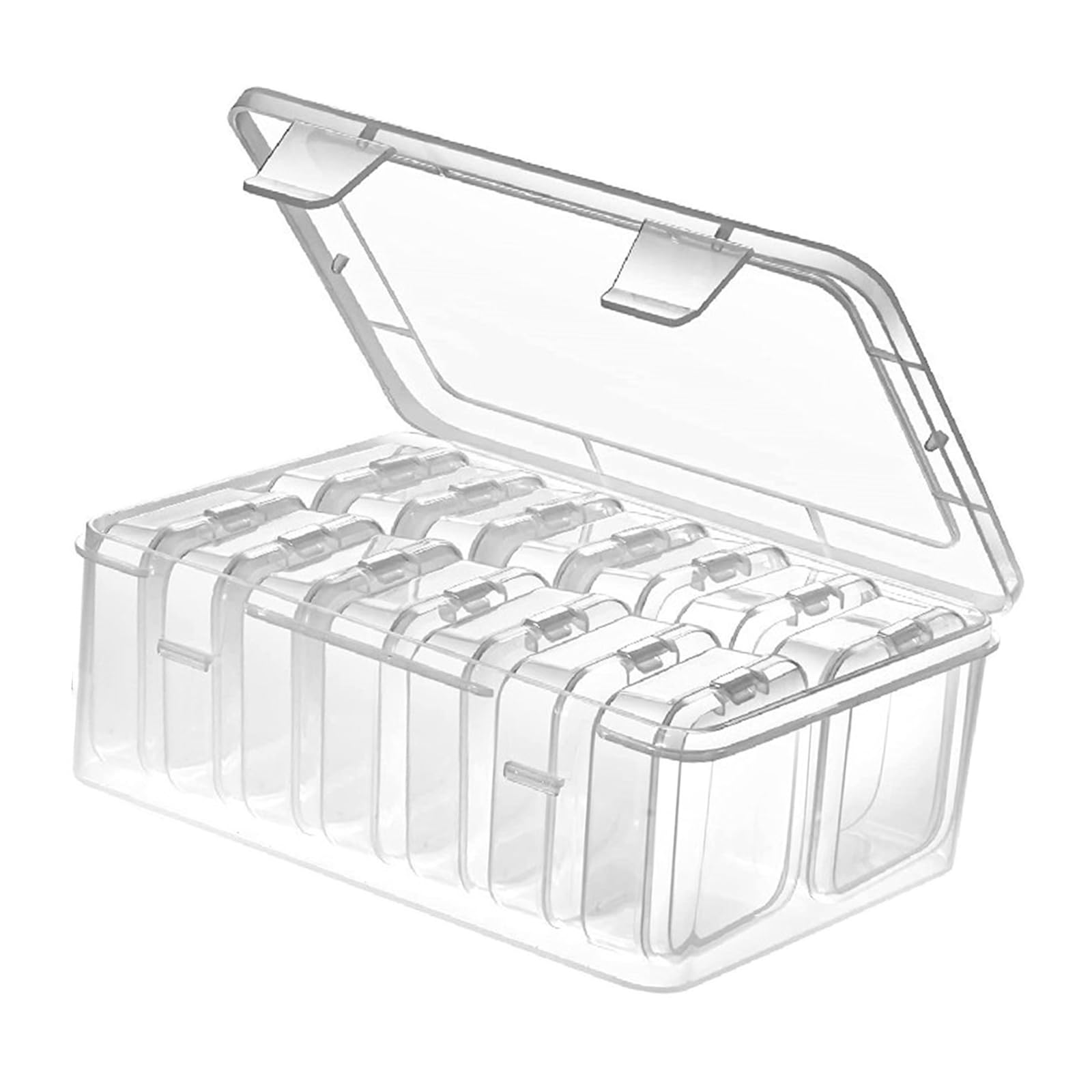 Dewocke Set de 15 Cajas de Organizador Transparente, Caja Pequeños de Plastico, Mini Contenedores con Tapas a Presión, Pequeñas Cajas de Almacenamiento para Cuentas, Joyas, Pequeños Accesorios