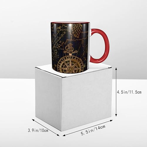 Miniatura 5 de Vintage World Map Compass Ship Coffee Mug Coffee Cups Ceramic with Handle,Tea Cups Mug tazas para cafe Drinking Cups Gifts for Women Men,Unique