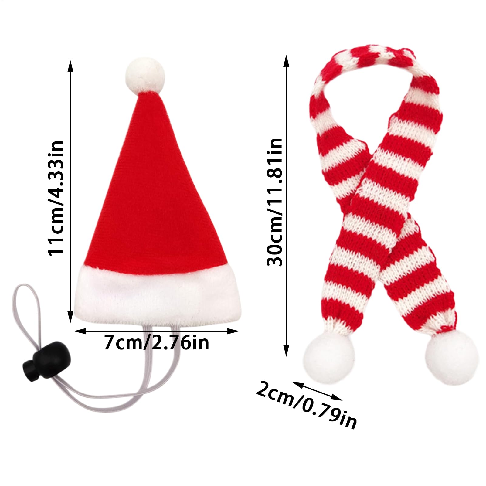 Huhn-Outfits, Weihnachtsmann-Thema, kleine Tier-Weihnachtsmütze mit verstellbarem Kinnriemen, für Henne, Hamster, Kaninchen, Kätzchen, Welpen, Eidechsen, Bauernhof-Dekoration