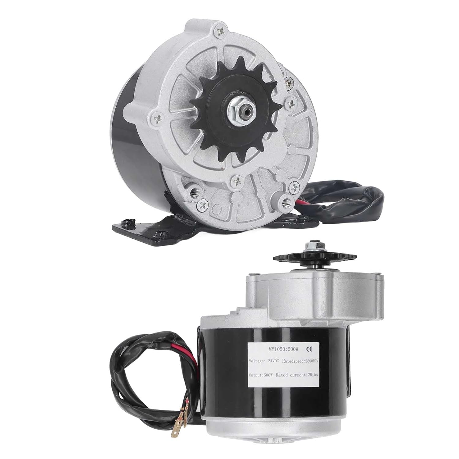 Electric Brush Geared Motor 24V 500W Gear Reduction Electric Motor 13T 2800 RPM DC Motors Reductor for Electric Bike