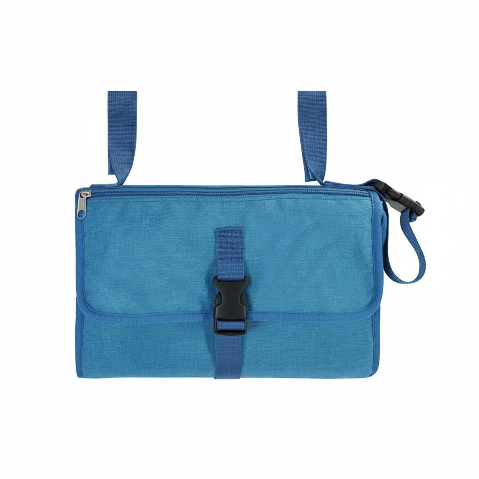 Carry Handle Portable Diaper Changing Mat Easy to Clean Waterproof Diaper Changing Mat Multi-Pocket Design for Outdoor, Blue-image-49