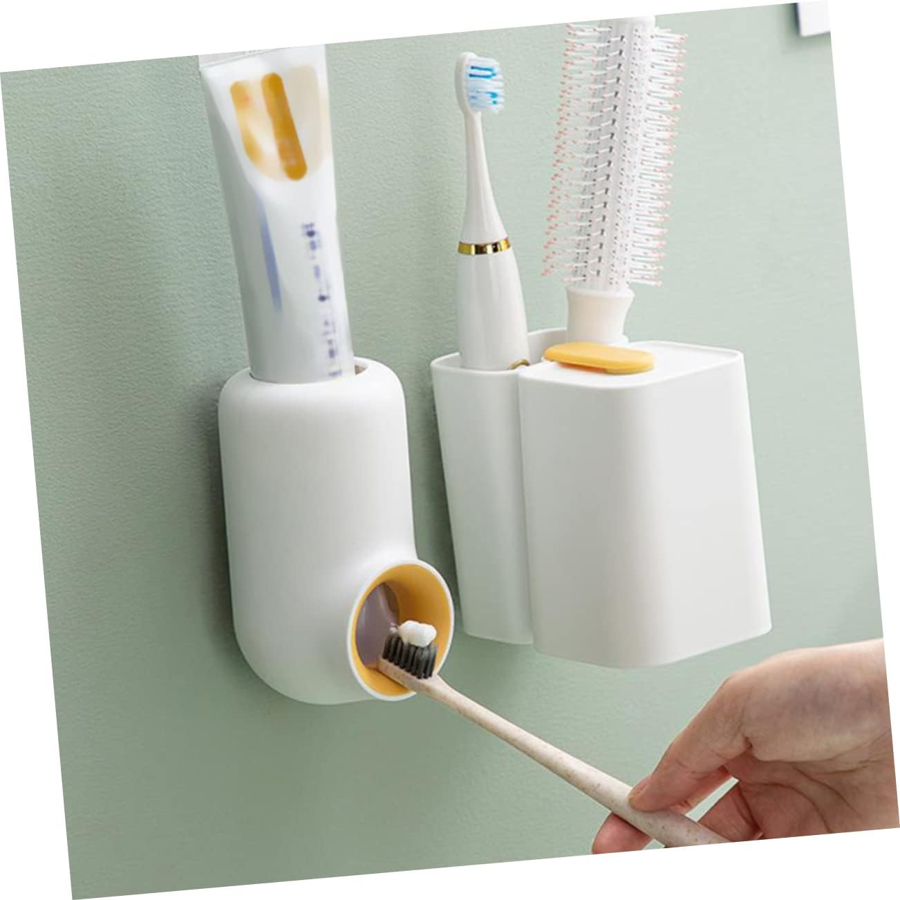 GALPADA 2pcs Automatic Toothpaste Squeezer Wall-Mounted Multipurpose Design for Easy Use Material No-Drill Installation for Home and Bathroom