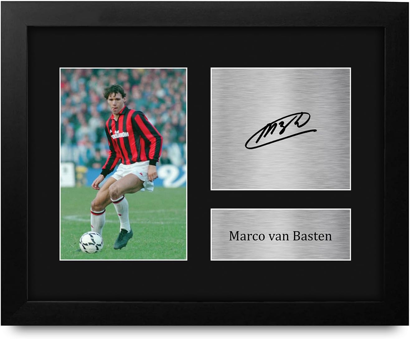 HWC Trading Marco van Basten A C Milan Framed Gifts Printed Signed Autograph Picture for Football Fans and Supporters - US Letter Size