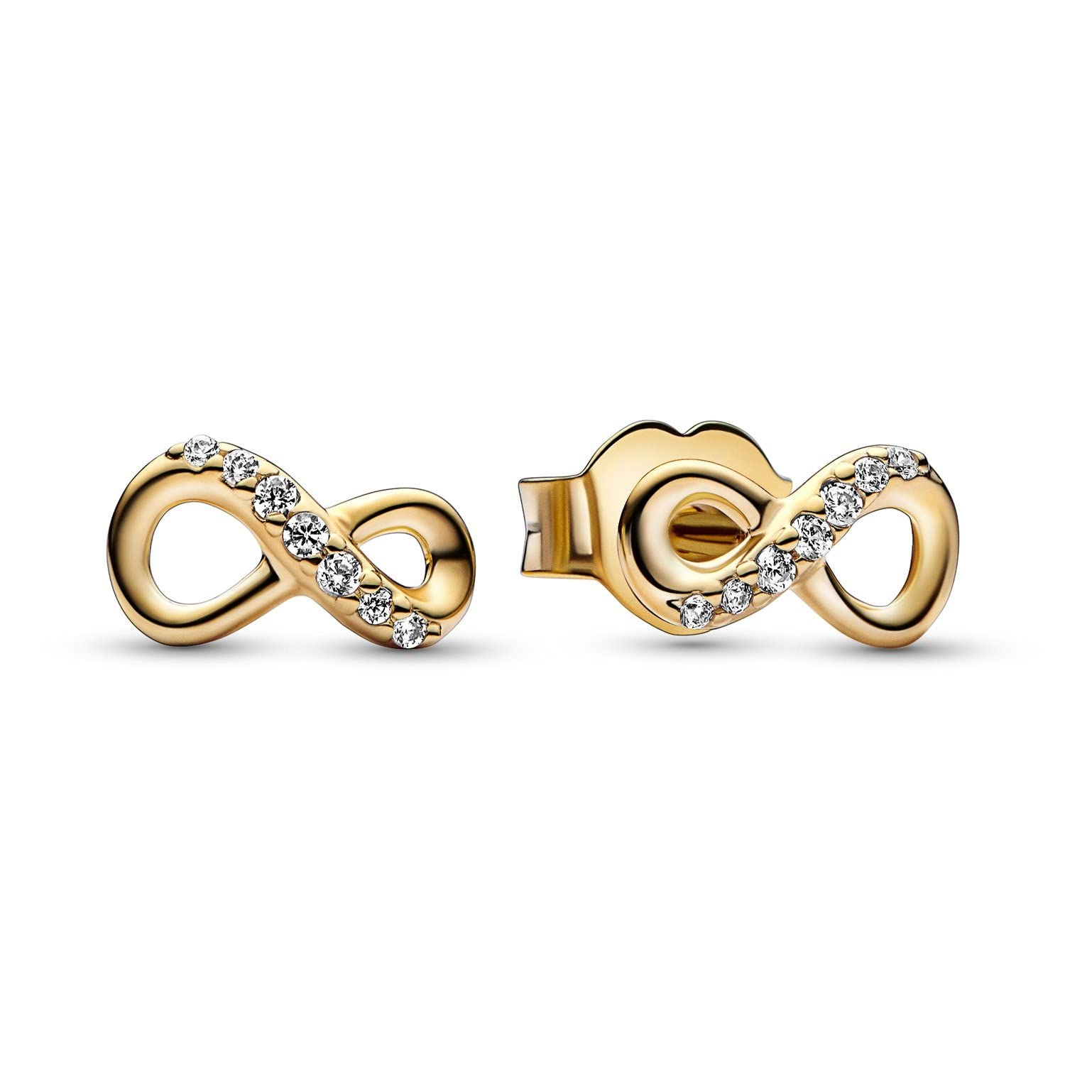 PANDORA Damen Schmuck-Set Funkelnde Unendlichkeit Goldfarben 68322 | Halskette mit passenden Ohrringen Geschenkidee für Frauen