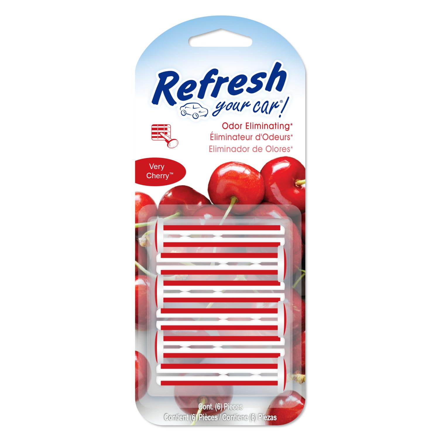 Refresh Your Car! Vent Stick Verry Cherry Scent Air Freshener - 6 Count