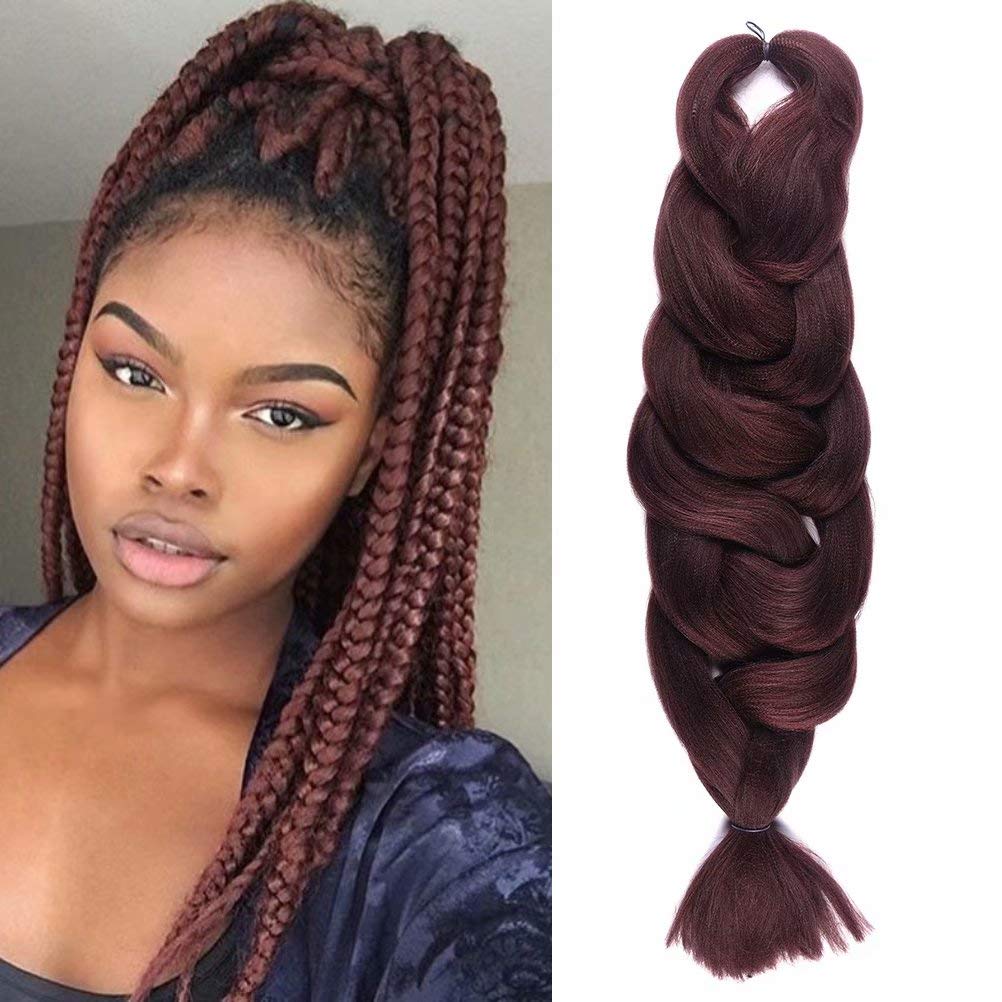 WOME Synthetic Braiding Hair 165G 33# High Temperature Synthetic Fiber Crochet Twist Braids 84'' Long Hair Extension