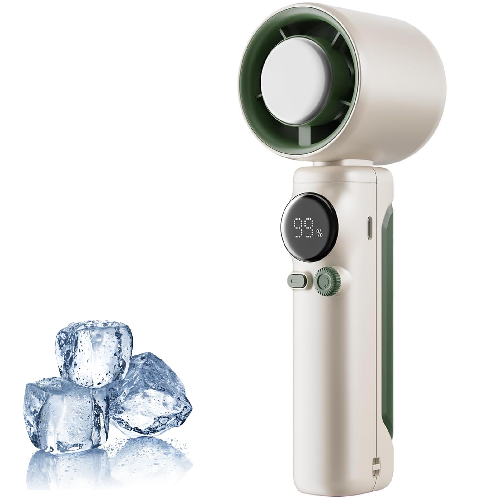 Portable Hand Held Fan,High Speed Turbo Fan,Personal HandHeld Fan,100 Gear Speed Wind,10600RPM 8m/s max Digital Power & Speed Display,4000mAh,USB Rechargeable Fan for Travel Outdoor