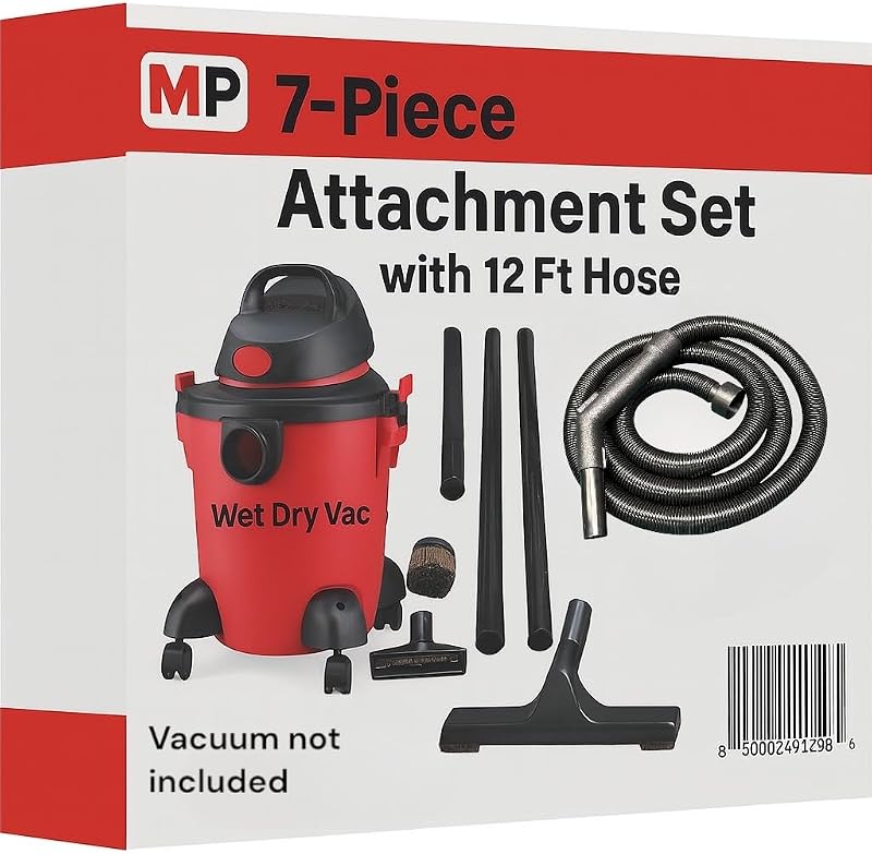 Maresh Products Compatible Replacement for Some Shop Vac & Ridgid Style Vacuum Cleaners Commercial Grade Hose with Tool Set, Has 2 1/4" Machine End Coupling & Uses the Standard 1 1/4" Hose Attachments