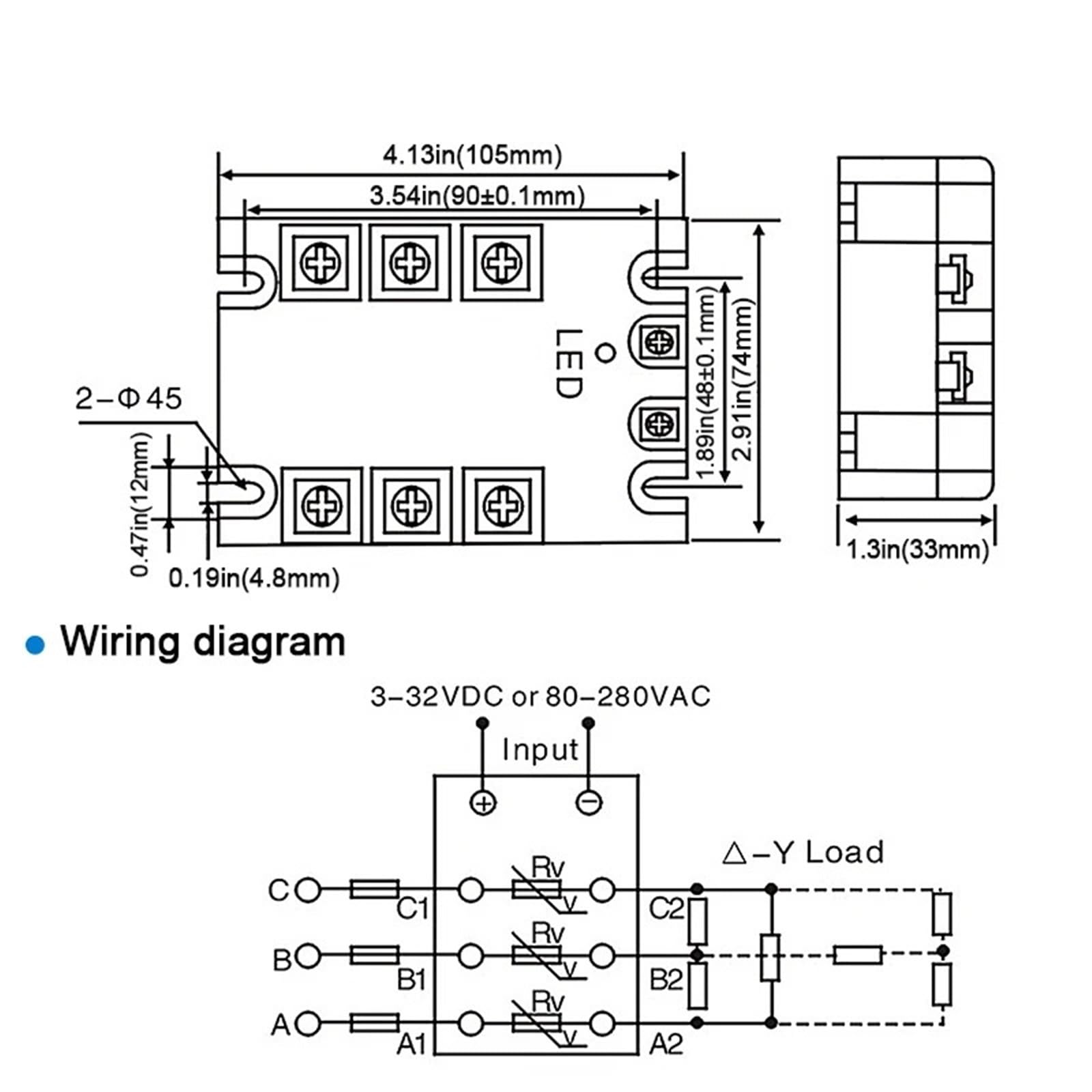 Relé de estado sólido trifásico 10 A, 25 A, 40 A, 60 A, 80 A, 100 A, 120 A, 150 A, 200 A, control de, control de CC, CA, 25 A, 380 V(AC-AC,10A)