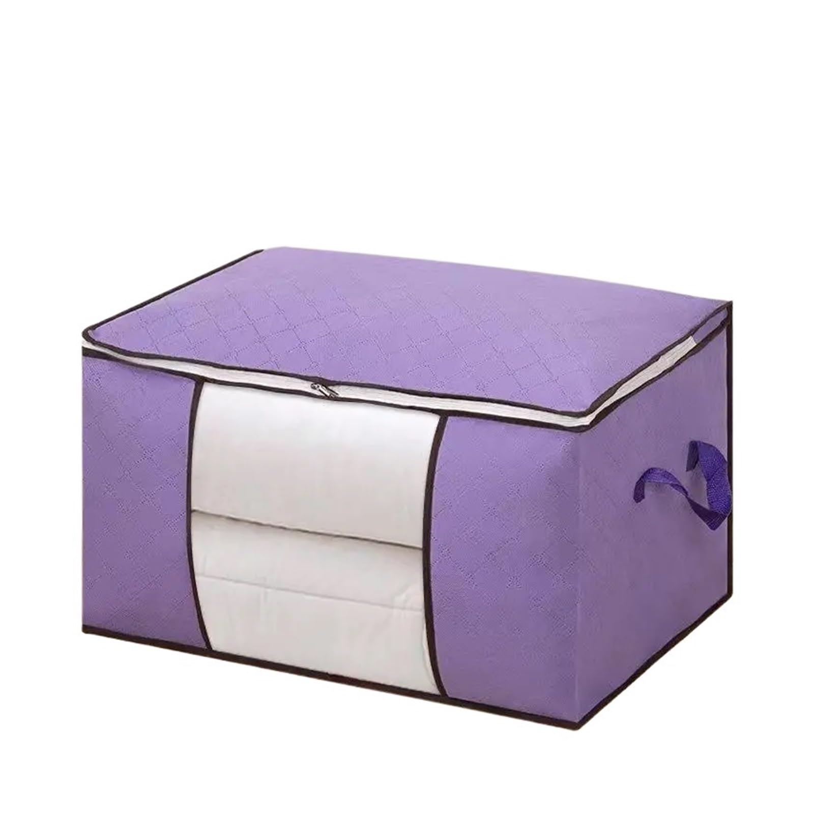 RRYPBOVG Foldable Blanket Storage Bags 3PCS 90L Large Storage Bags Bins Foldable Closet Organizer Storage Containers With Handles Thick Fabric For Clothing Blanket(Purple)