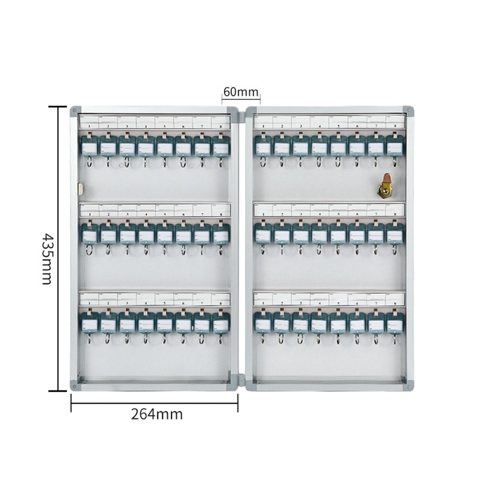 Oshhni Boîte de serrure à clé armoire à clés polyvalent avec Index organisateur de clé mural boîte de rangement de clé pour hôtels voituriers, Position des 48 touches