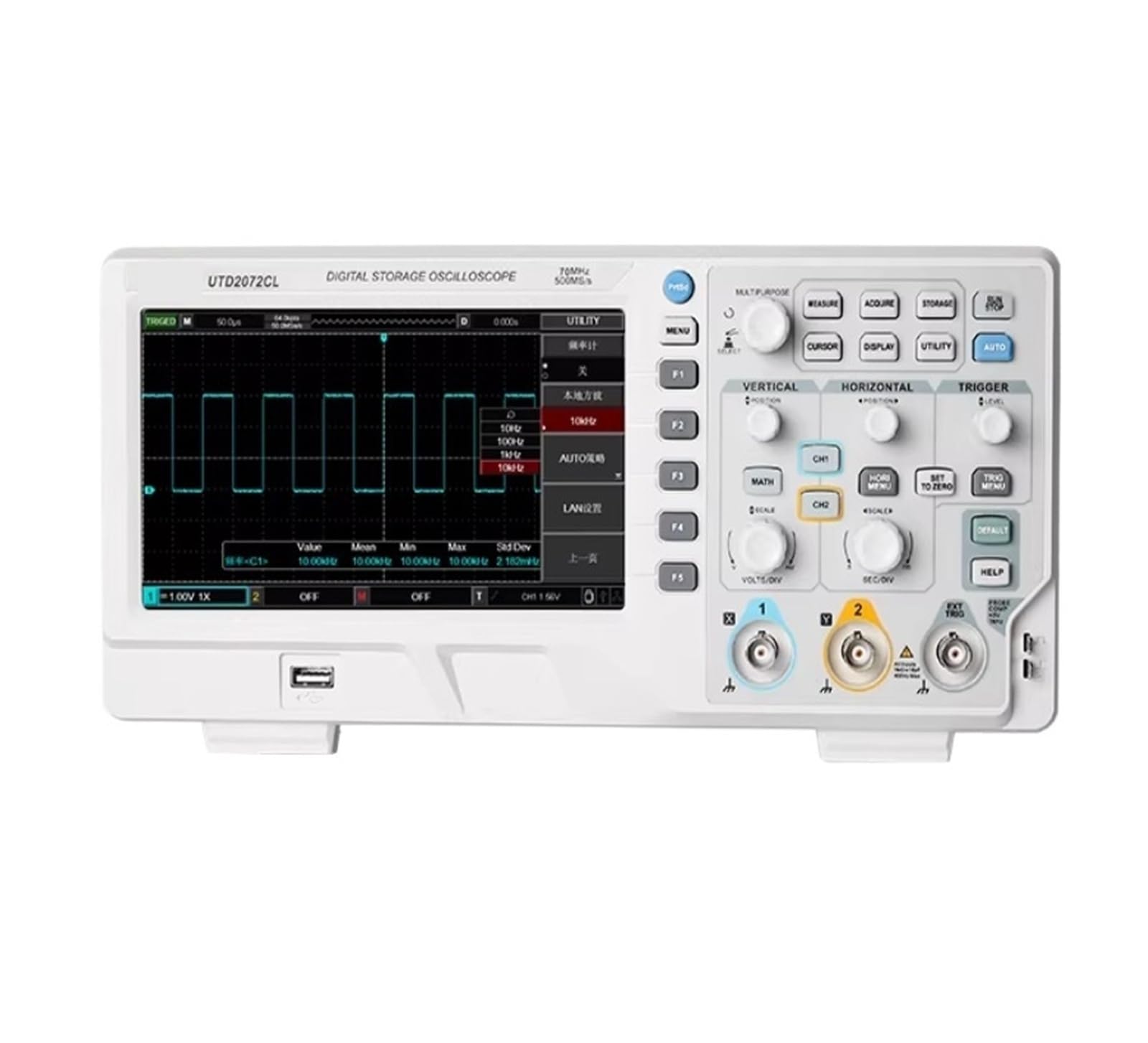 Oscilloscopio digitale UTD2072CL 2 canali 70 MHz Larghezza di banda 500 MS/s