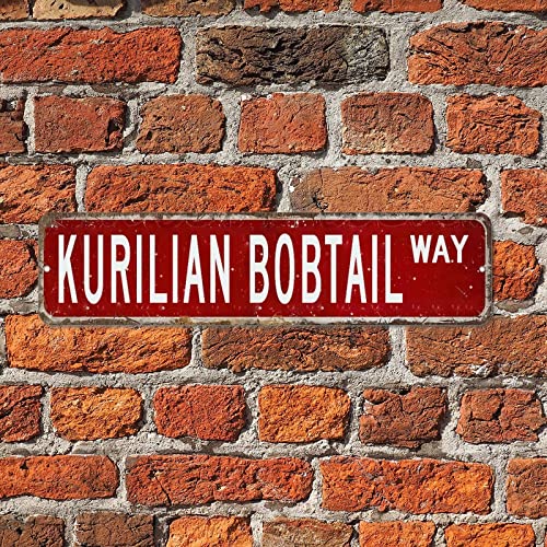 Panneau de rue Kurilian Bobtail en étain durable pour intérieur chic