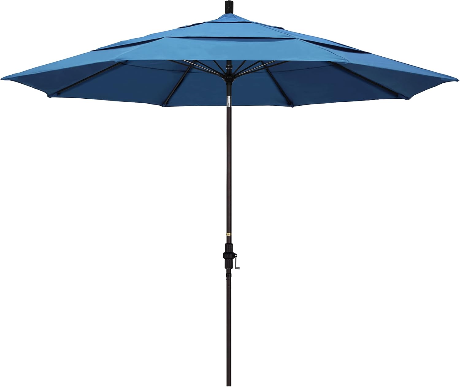 California Umbrella 11' Rd. Fiberglass Rib Patio Umbrella, Crank Lift, Collar Tilt, Bronze Pole, Capri (GSCUF118117-SA26-DWV)