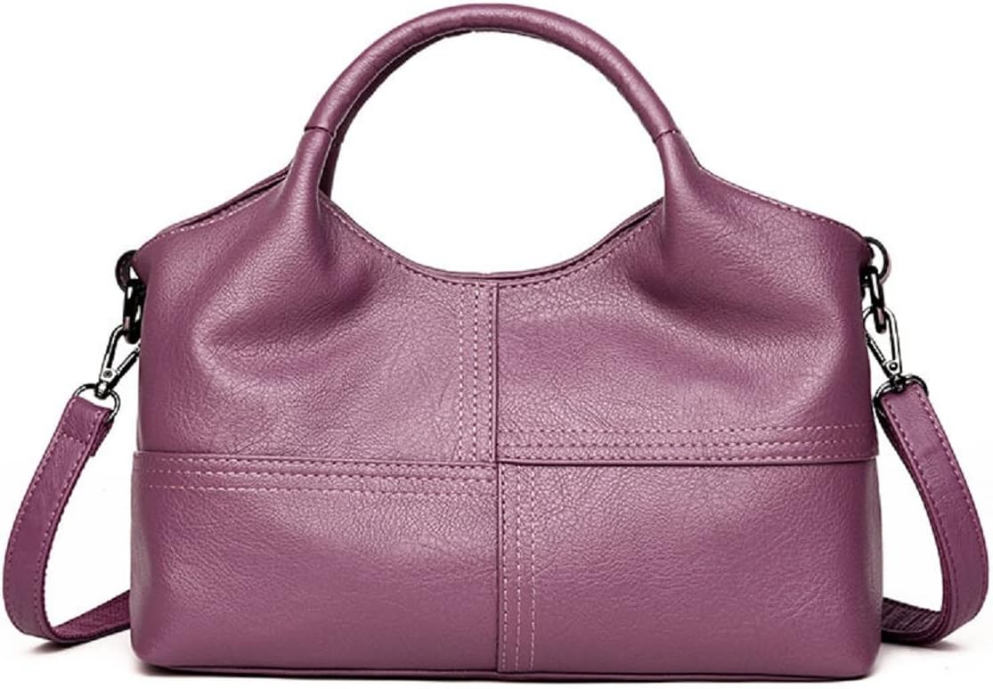 Handbag for Women PU Leather Top-Handle Satchel Ladies Shoulder Bag Stitching Tote Purse Crossbody Bag