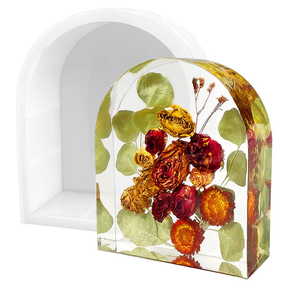 RESINWORLD 10'' Arch Mold, 3'' Deep Silicone Mold, Sturdy Large Molds for Bouquet Preservation, Shiny Resin Molds for Home Wedding Decor