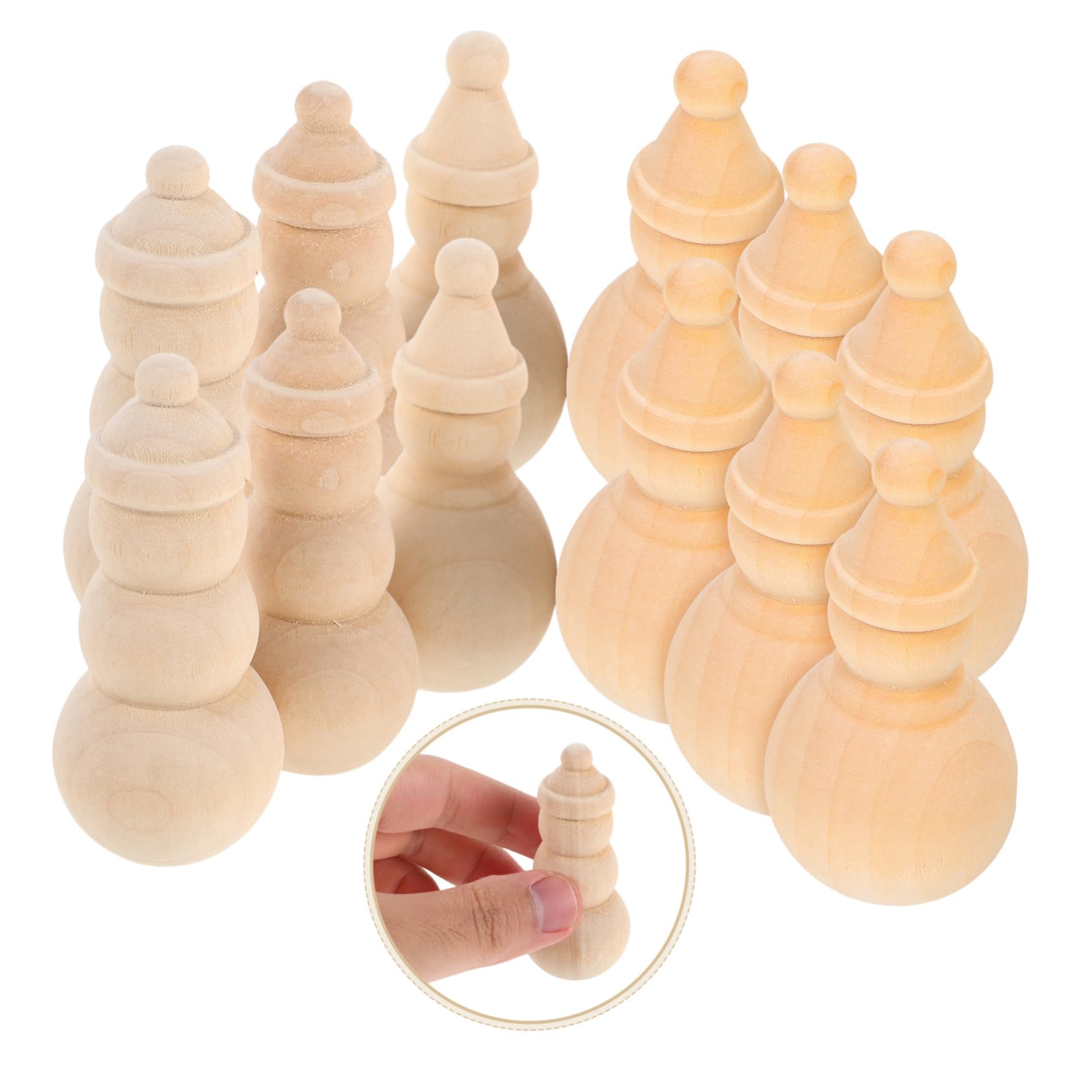 20piezas Adornos De Muñeco Madera Sin Terminar Miniatura Para Colgar Figuras De Muñeco Para Pintar y Manualidades Navideñas