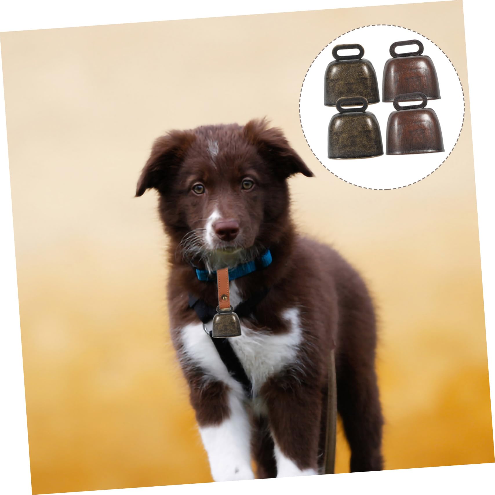 HAKIDZEL 3sets Mini Steel Cowbells Vintage Style Hanging Ornaments for Sheep Cattle Farm 4pcs*3