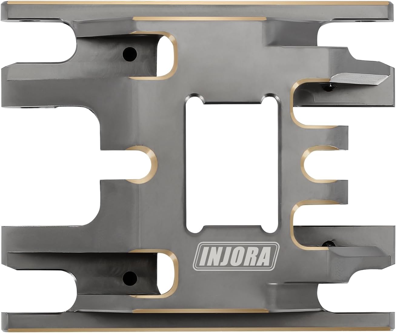 INJORA Brass Grey Skid Plate Transmission Mount CNC Upgrade for TRX4M 1/18 RC Crawler, 53g