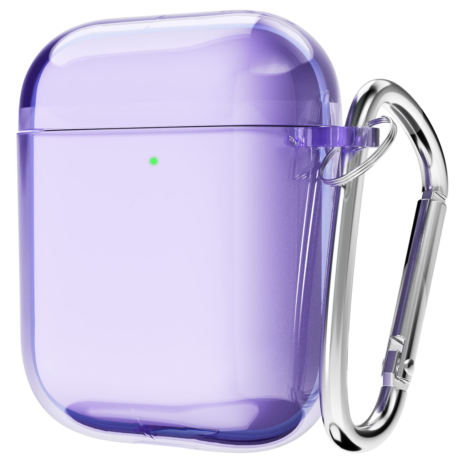Svanove Clear Hard Plastic AirPods Case for 1st/2nd Generation, Transparent Simple Cute Cover With Keychain