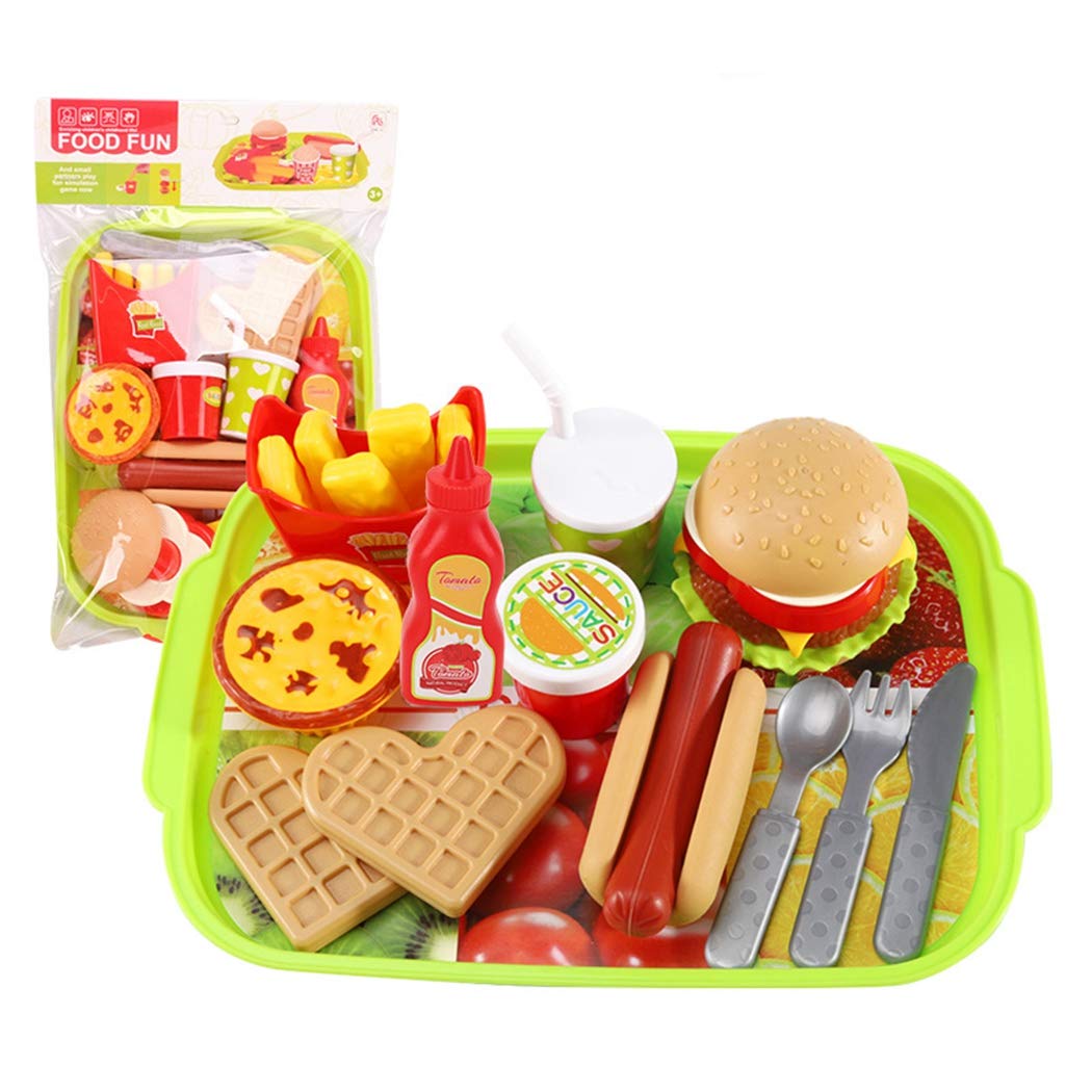 Outgeek 22PCS Kids Play Fast Food Toy Set Creative DIY Removable