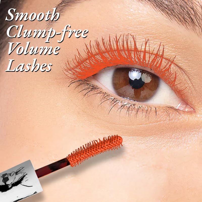 Image of Elitty Pop Colored Lush Lashes Mascara-Tangerine Twist(Orange), Waterproof,Smudge proof,Curling and lengthening, Infused with Witch Hazel and Almond Oil, Vegan & Cruelty Free-5 ML Each