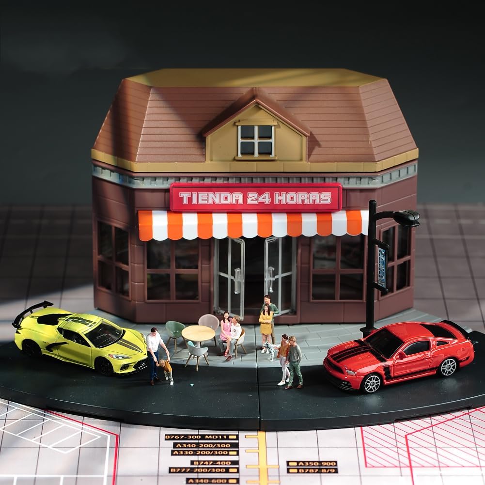 Painted Miniature Figurines 1/87 1/64 1/43 1/24 Scale Shopping Coup lovers Street Scene Figure DIY Creative Props Diorama Model Gift (B, 1/24 Scale)