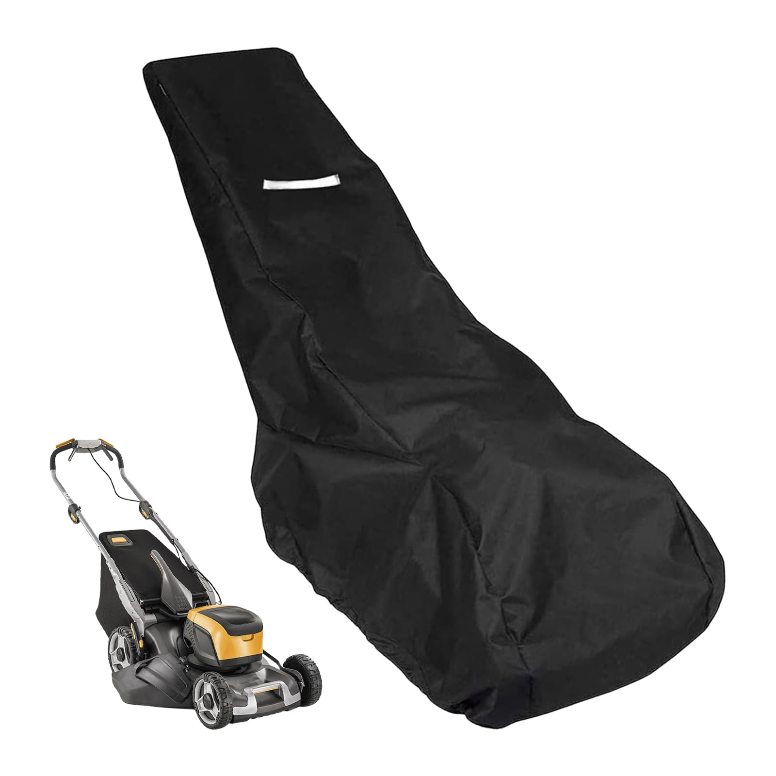 Pritok Black Lawnmower Cover With Storage Bag: Waterproof Lawn Mower Protective Cover, Lawn Mower Tarpaulin With Drawstring, 210D Oxford 195 X 108 X 66 Cm With Adjustable Drawstring, Wind Uv Protection