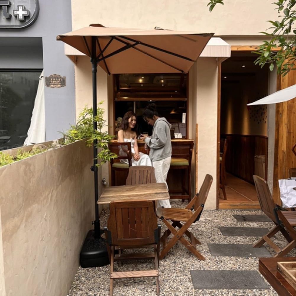 Ombrellone da giardino a metà altezza, ombrellone da parete per esterni da 2,4 m con telo rettangolare, altezza regolabile e 5 robuste stecche per terrazza, patio, veranda