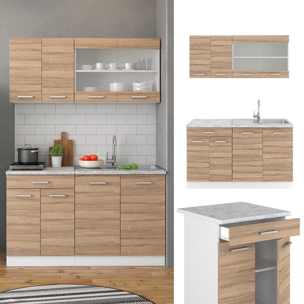 Kitchenette Vicco R-Line Sonoma Oak – Cuisine Intégrée – Neuve Sous Emballage