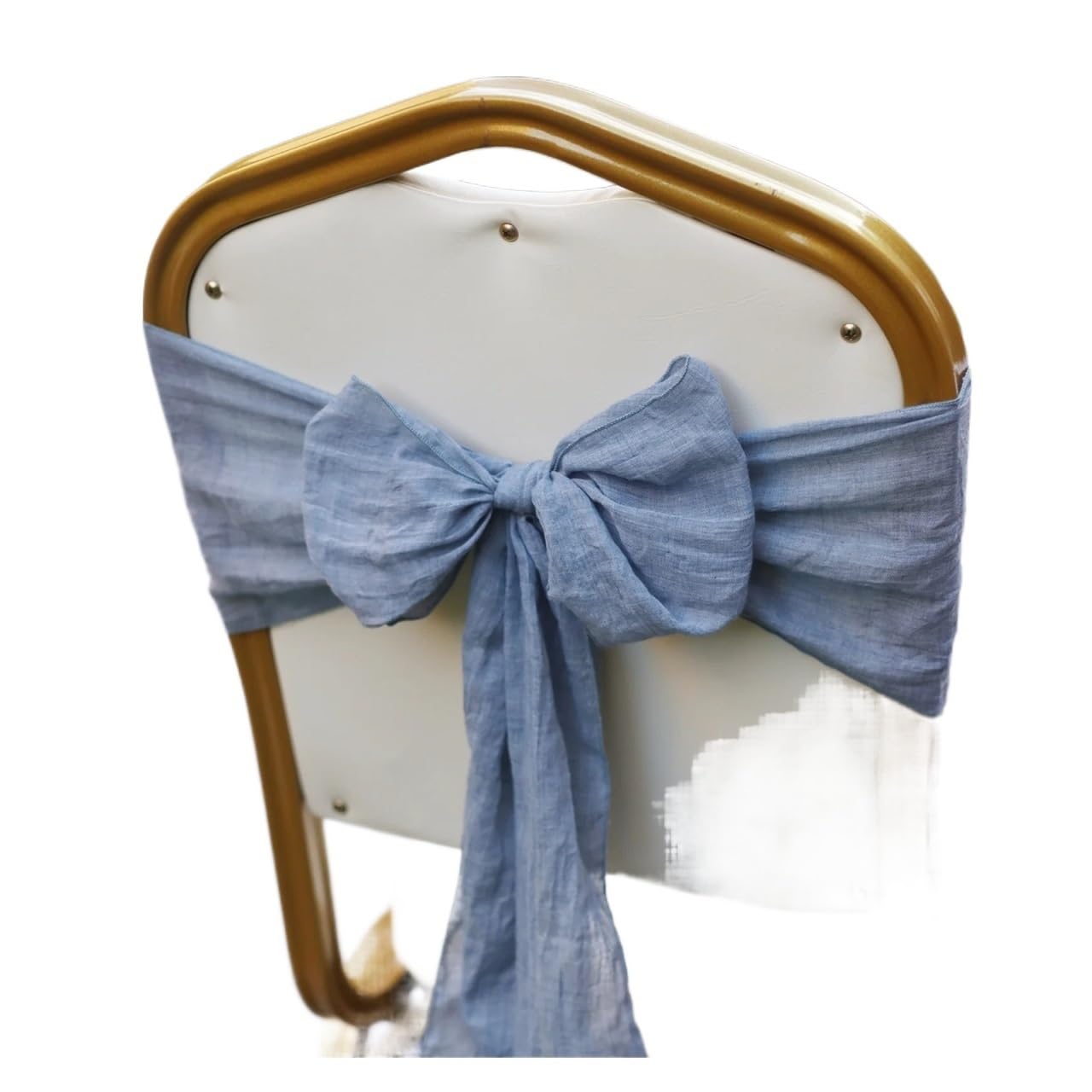 LVCHAO 30-100Pcs Dusty Rose Cheesecloth Chair Bow Sashes Decorative for Wedding Ribbons Party Ceremony Banquet Covers For Banquets and Parties(Blue,50PCS)