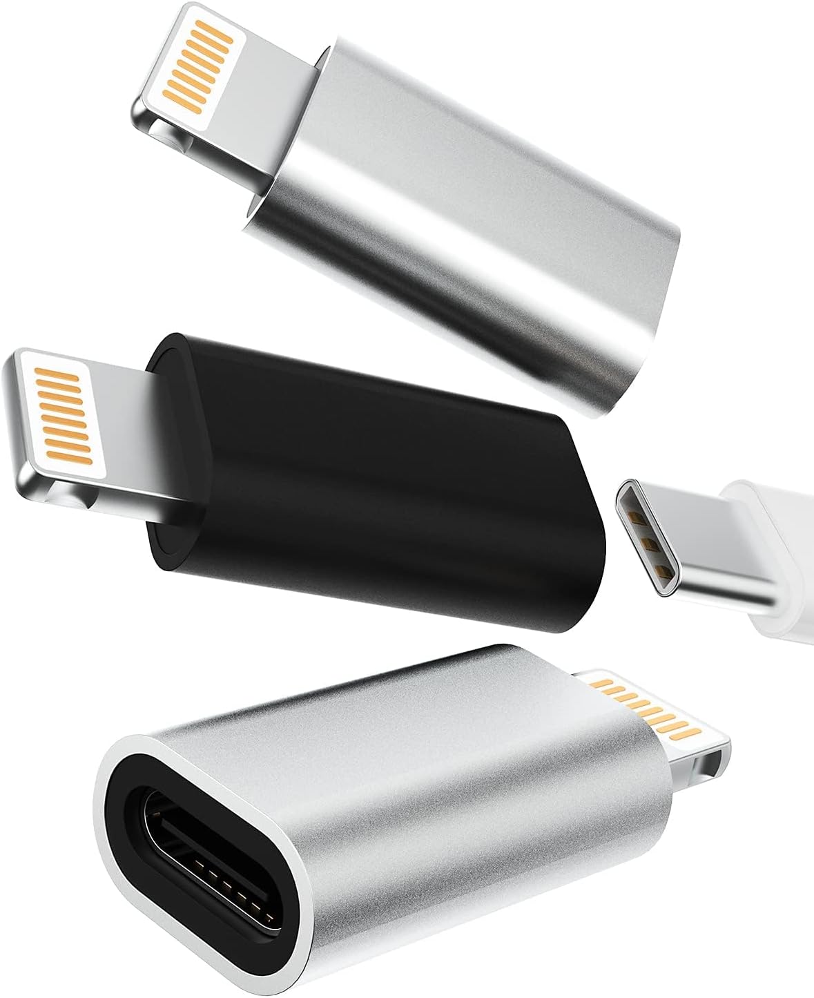 USB C Female to Lightning Male Adapter 3 Pack Thunderbolt 4 Charging Converter Connector for Apple for iPhone 14 13 12 11 Pro Max X XS XR SE XS Max 7 8 for ipad Pro Sync Cable Fast Charge Mini Size