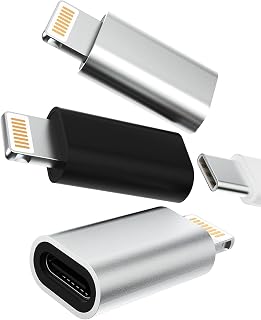 Type-C Lightning 转换适配器 iPhone USB C 充电器 连接器（3 件套）Type-C 母头 Lightning 公头 插头 适配器 Thunderbolt 4 Type-C 线缆 Apple 智能手机 适配器 Apple 智能手机 转换器 适用 iPhone 14 13 12 11 Pro Max X Xs Xr Se Xs Max 7 8 iPad Pro to-L