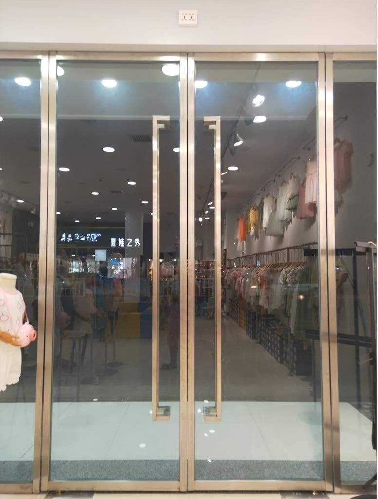 Bar Sliding Barn Door Handles and Pulls Polish Stainless Steel Heavy Duty Two-Sided Handle Hardware Sets Internal/External Gold