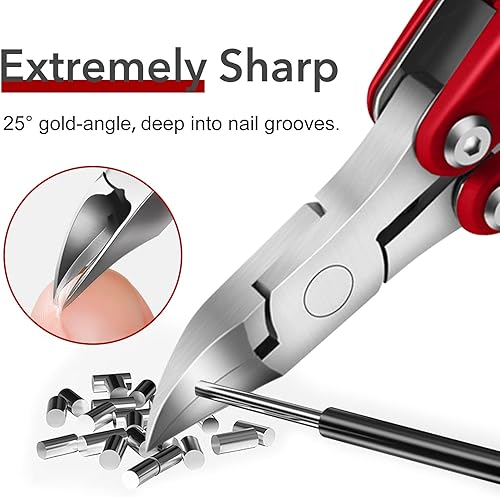 Miniatura 3 de Cortaúñas portátil ultrafino para adultos cortaúñas encarnadas para hombres y mujeres mayores