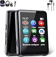 MP3 Player Bluetooth MP3 Multifuncional de Música com 1,8 Polegadas Tela Táctil, Alto-falante Embutido, Rádio FM, Gravação de Voz e Reprodução de Vídeo