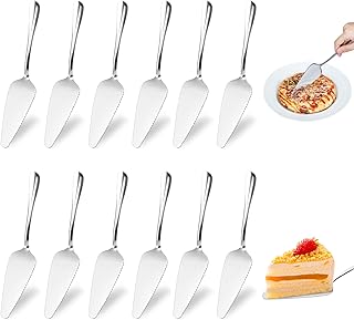 12 Stück Tortenheber, Edelstahl Kuchenheber Tortenmesser mit Gezackten Kanten, Hochglanzpoliert Tortenschaufel, Kuchenschaufel für Küchen Restaurants Partys Hochzeiten, Spülmaschinenfest