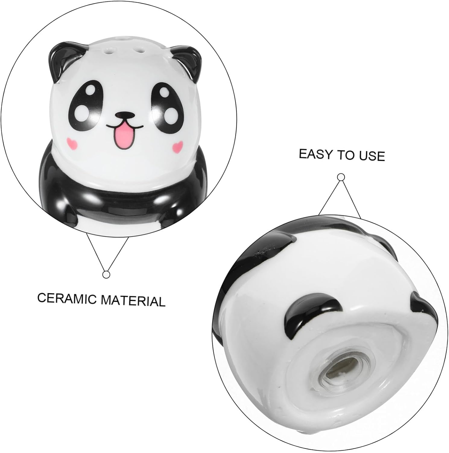 Ceramic Seasoning Jar Panda Shape Kitchen Spice Shaker Salt Pepper Container Powder Sugar Bottle Space-saving Stylish Condiment Organizer for Bbq and Home image 3