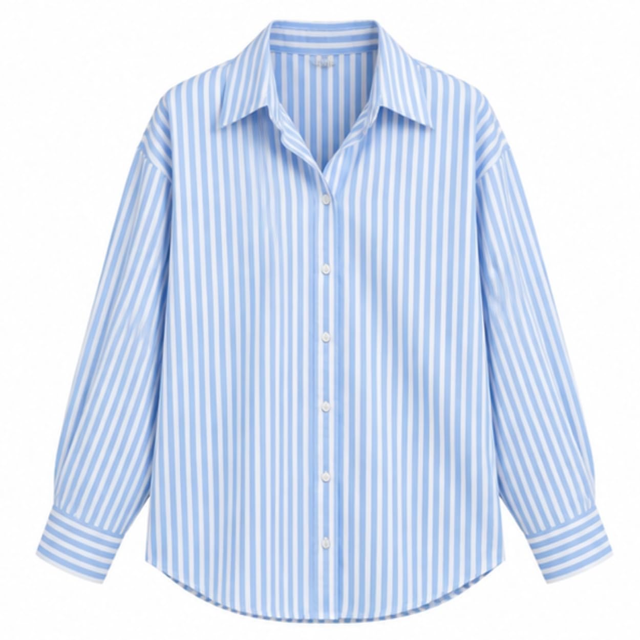 Women's Cotton Blend Vertical Striped Casual Shirt with Classic Collar, Full Sleeves, and Button Down Front, Office, Casual Outfits, and Layering