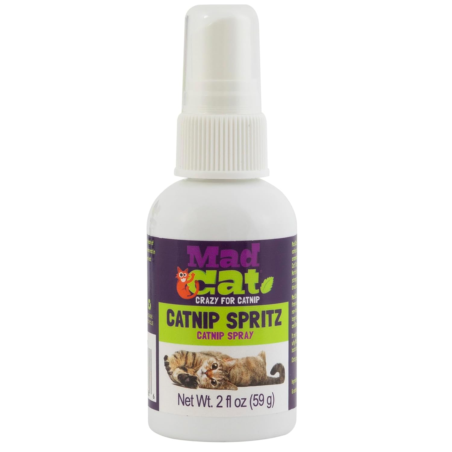 Mad Cat Frisky Spritz Safe Dye-Free Non- Toxic Pure North American Catnip Spray, 2 fl oz (59 g)