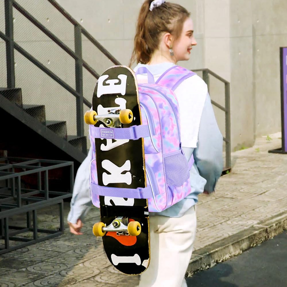 3Pcs Backpack for Girls Boys, 17 Inch School Bookbag with Lunch Box, Durable Laptop Backpacks Set for Teens College - Image 7