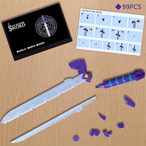 Miniatura 4 de Kit de construcción The Master Sword - Juego de bloques de construcción de Micro Hyrule, decoraciones únicas de eslabones BOTW y juguetes de