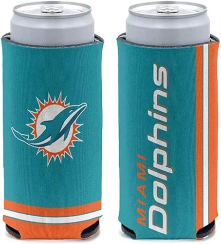WinCraft NFL Miami Dolphins - Enfriador de latas delgado, colores del equipo, talla única