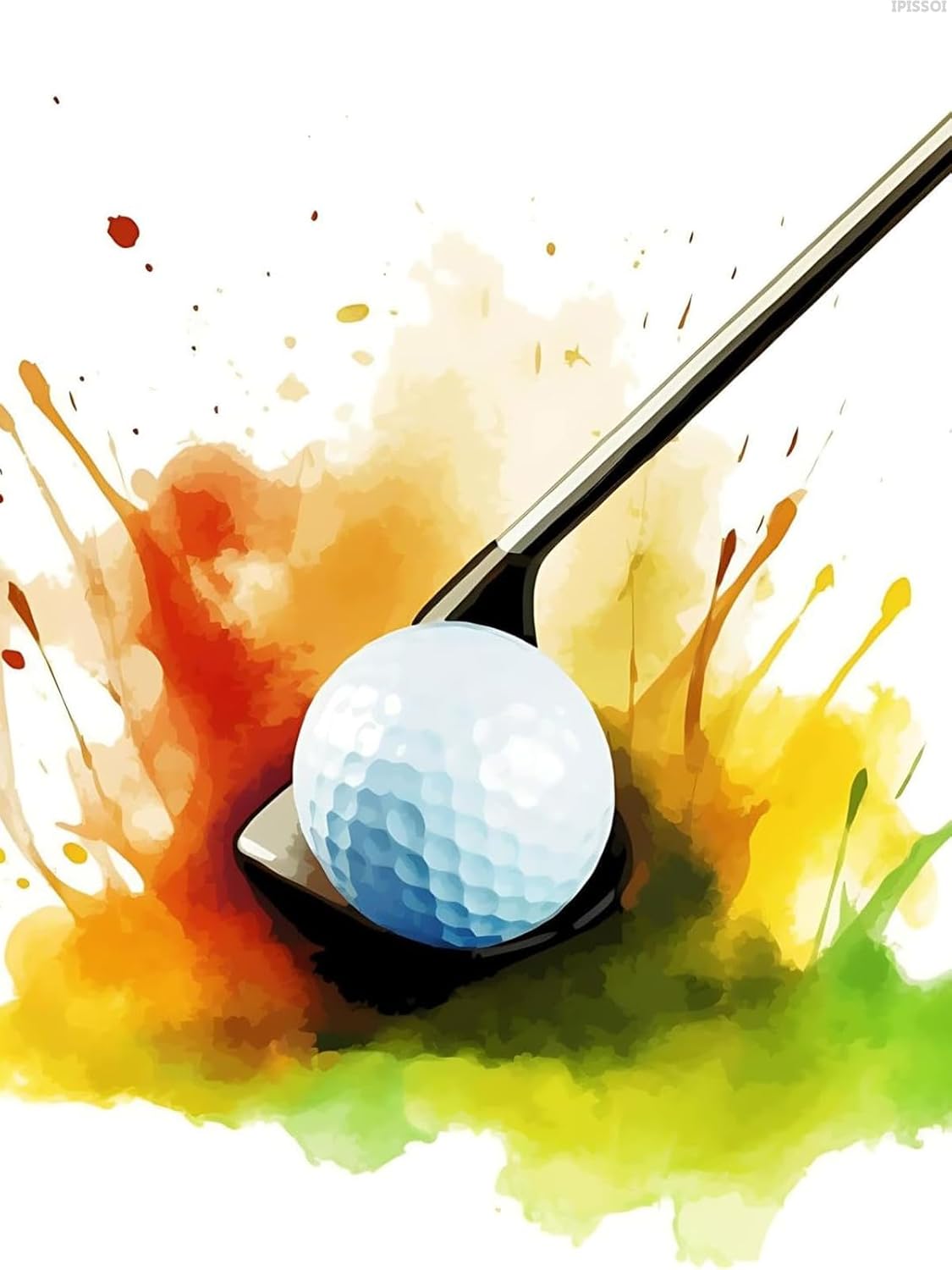 IPISSOI Christmas Gift Splatters Golf Ball 5D Colorful Diamond Painting Kits, Full Round Diamond Art Kits for Adults Diamond Dots Piant by Numbers Kits for New Year's Day Valentine's Day 12x16 inch