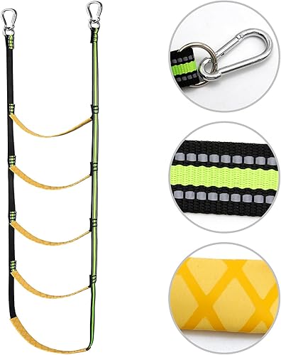 Miniatura 3 de Escalera portátil de cuerda para barco de 5 escalones, escalera de cuerda de pesca de extensión para barcos inflables, kayak, canoa (5 escalones)